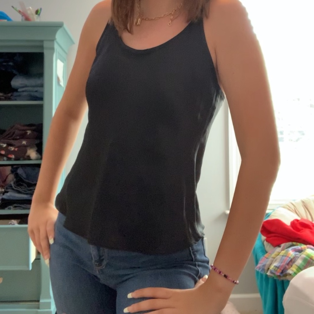 silky black dress tank